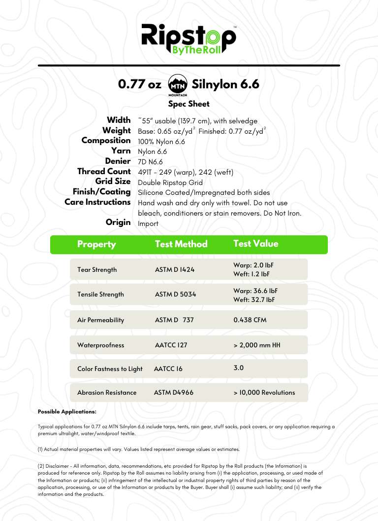 0.77 oz MTN Silnylon 6.6 - Image 8