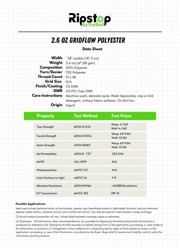 2.6 oz GridFlow Polyester - Image 3