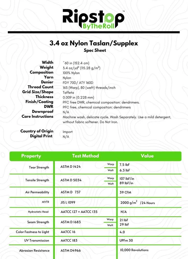 3.4 oz Nylon Taslan/Supplex - Image 13